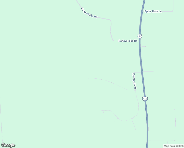 map of restaurants, bars, coffee shops, grocery stores, and more near W7576 Thompson North in Pembine