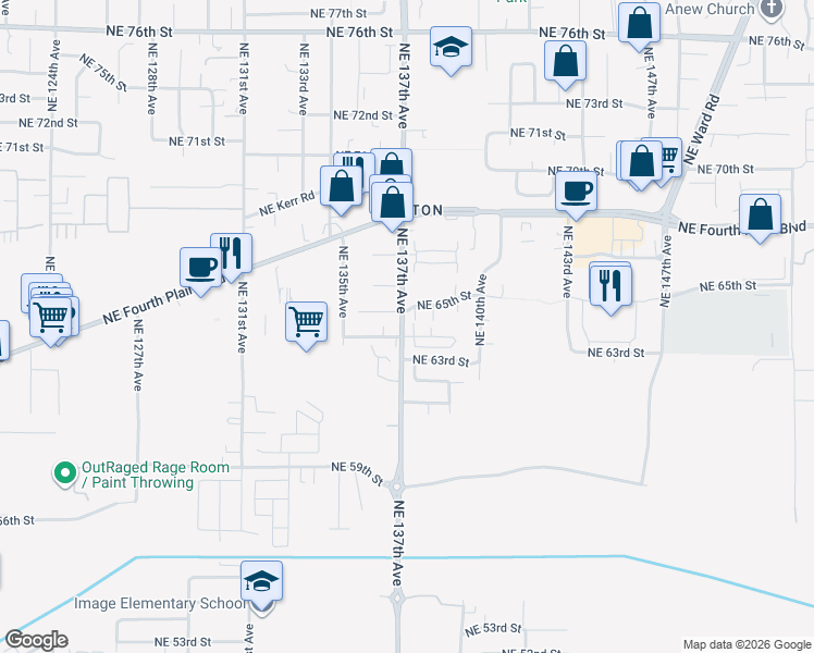 map of restaurants, bars, coffee shops, grocery stores, and more near 6314 Northeast 137th Avenue in Vancouver