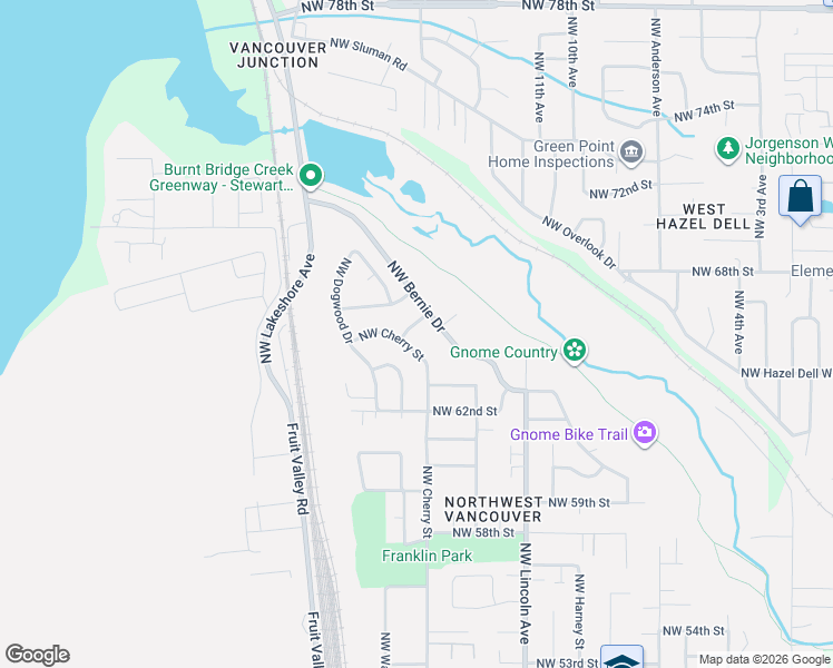 map of restaurants, bars, coffee shops, grocery stores, and more near 6507 Northwest Lupin Street in Vancouver