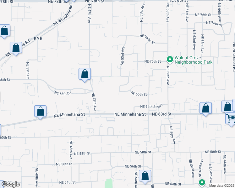 map of restaurants, bars, coffee shops, grocery stores, and more near 6600 N\E 52nd Avenue in Vancouver