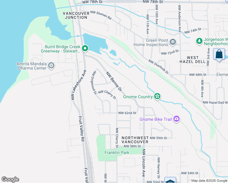 map of restaurants, bars, coffee shops, grocery stores, and more near 6507 Northwest Lupin Street in Vancouver