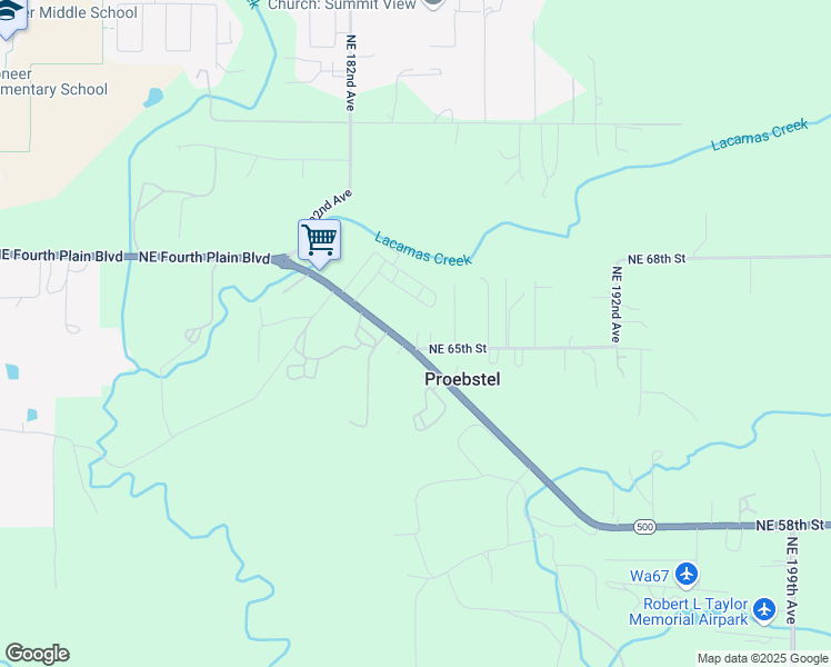 map of restaurants, bars, coffee shops, grocery stores, and more near 18316 Washington 500 in Vancouver