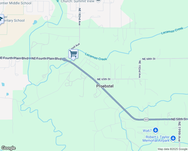 map of restaurants, bars, coffee shops, grocery stores, and more near 18316 Washington 500 in Vancouver