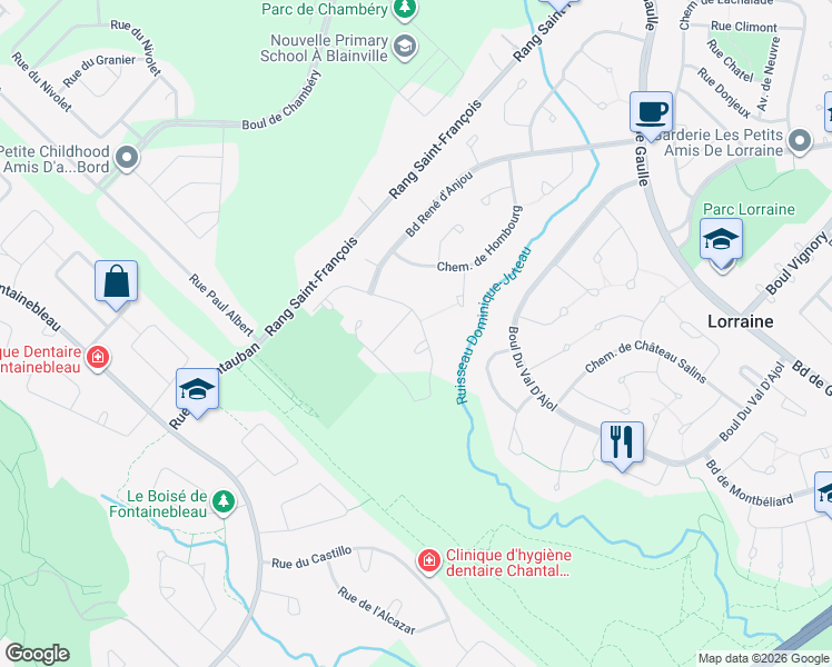 map of restaurants, bars, coffee shops, grocery stores, and more near 1 Place d'Haguenau in Lorraine