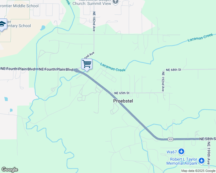 map of restaurants, bars, coffee shops, grocery stores, and more near 18316 Washington 500 in Vancouver