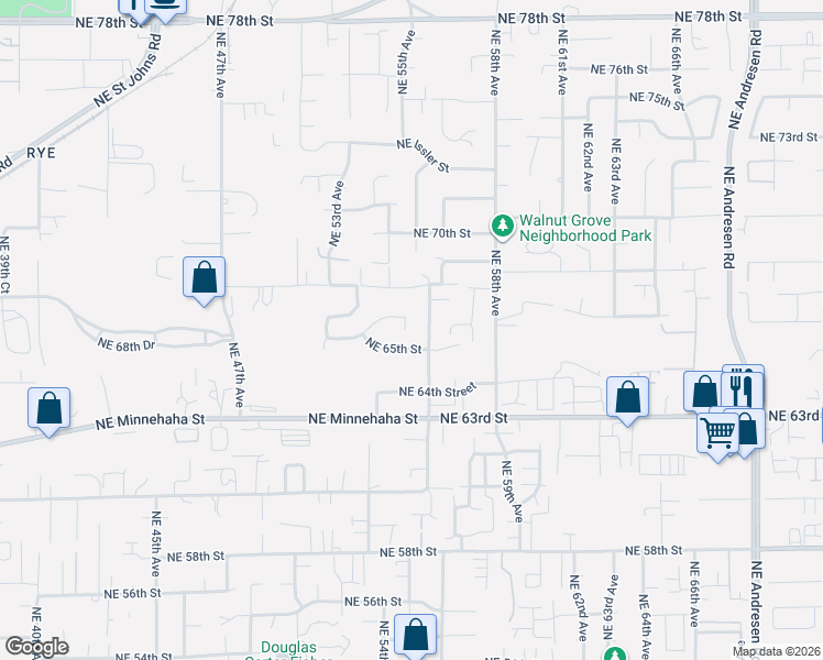 map of restaurants, bars, coffee shops, grocery stores, and more near 5405 Northeast 66th Drive in Vancouver