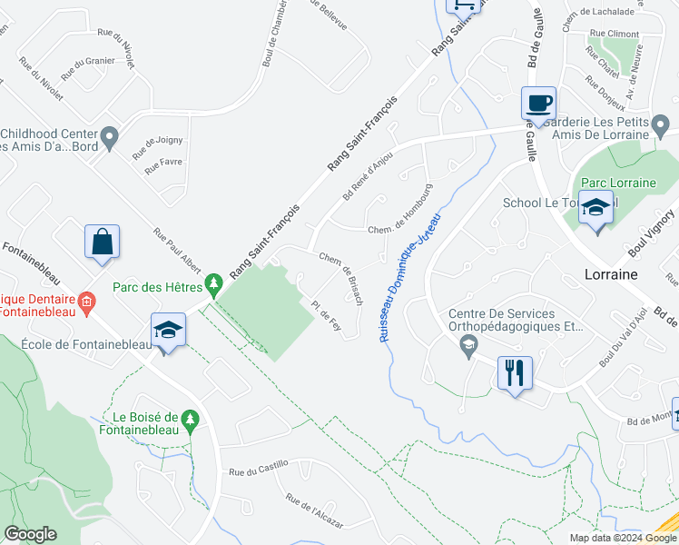 map of restaurants, bars, coffee shops, grocery stores, and more near 2 Rue de Mulhouse in Lorraine