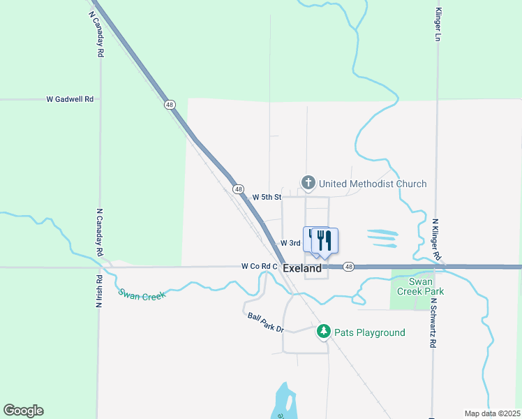 map of restaurants, bars, coffee shops, grocery stores, and more near 11115 West 5th Street in Exeland