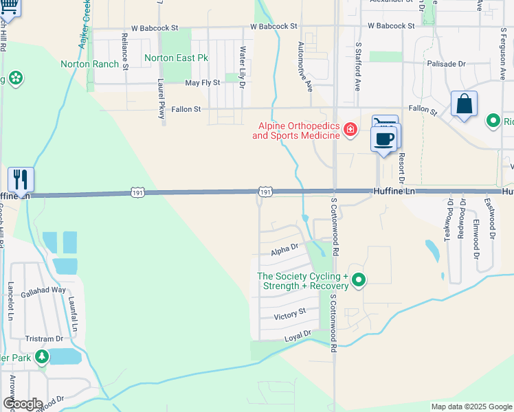 map of restaurants, bars, coffee shops, grocery stores, and more near 811 Advance Drive in Bozeman