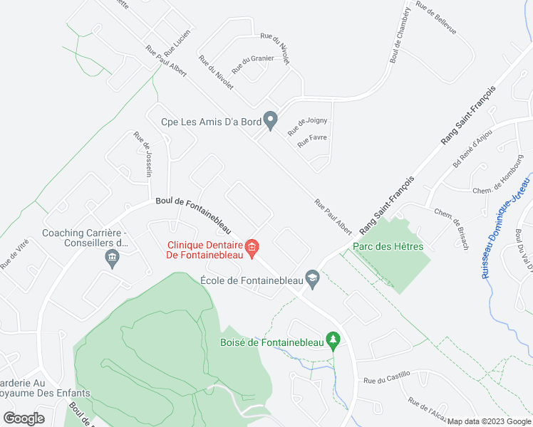 map of restaurants, bars, coffee shops, grocery stores, and more near 21 Rue de Vincennes in Blainville