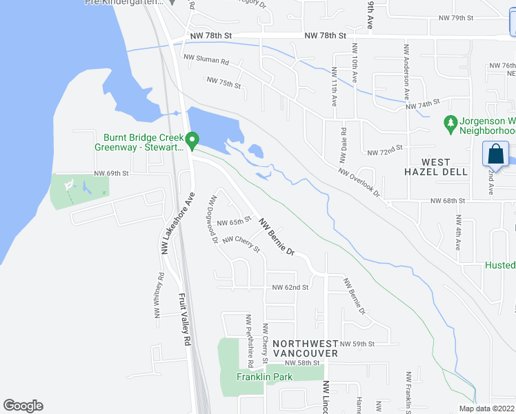 map of restaurants, bars, coffee shops, grocery stores, and more near 6700 Northwest Bernie Drive in Vancouver