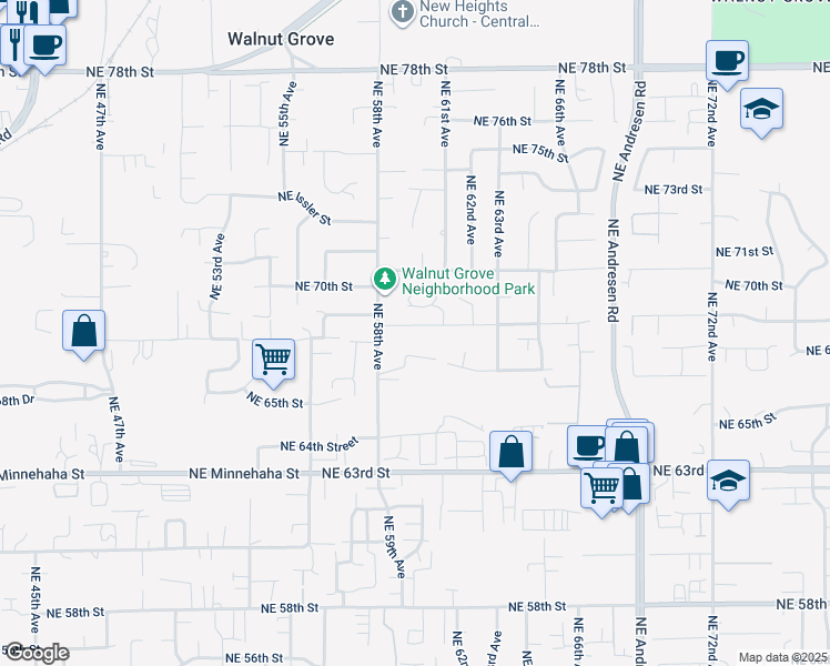 map of restaurants, bars, coffee shops, grocery stores, and more near 5917 Northeast 68th Street in Vancouver