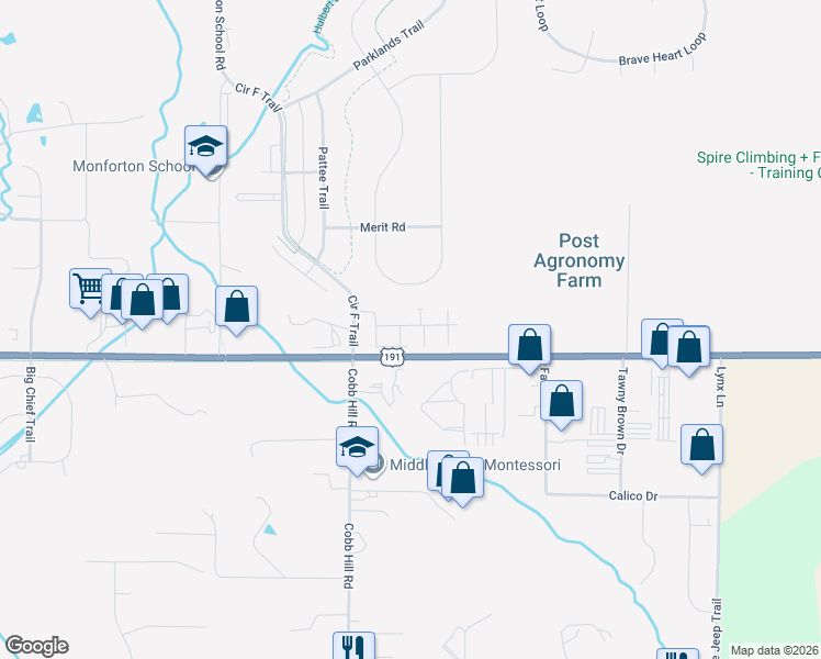 map of restaurants, bars, coffee shops, grocery stores, and more near 8291-8333 Huffine Lane in Bozeman