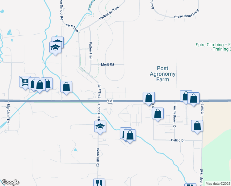 map of restaurants, bars, coffee shops, grocery stores, and more near 8291-8333 Huffine Lane in Bozeman