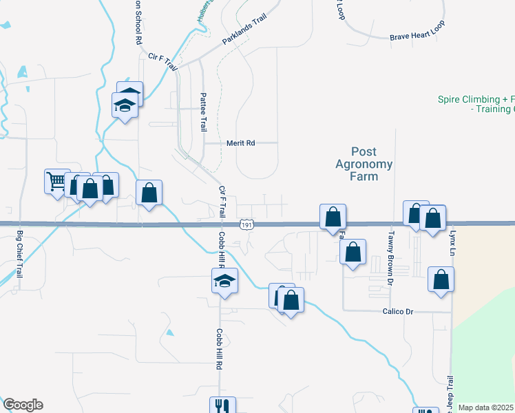 map of restaurants, bars, coffee shops, grocery stores, and more near 8291-8333 Huffine Lane in Bozeman
