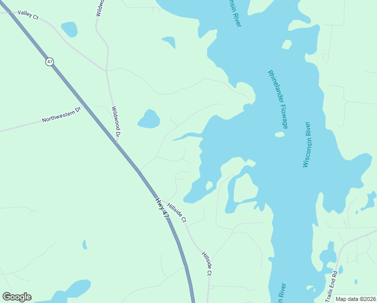 map of restaurants, bars, coffee shops, grocery stores, and more near 5852 South Musky Bay Drive in Rhinelander