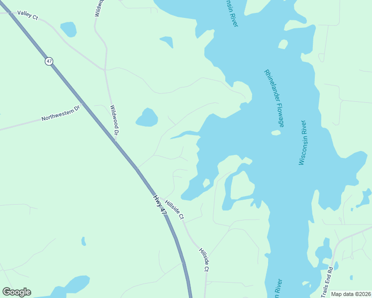 map of restaurants, bars, coffee shops, grocery stores, and more near 5852 South Musky Bay Drive in Rhinelander