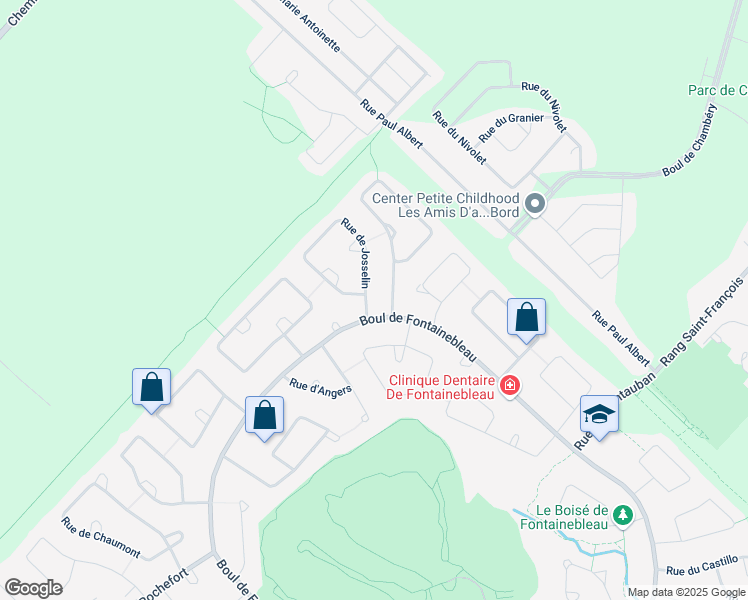 map of restaurants, bars, coffee shops, grocery stores, and more near 2 Rue de Josselin in Blainville