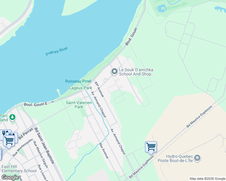 map of restaurants, bars, coffee shops, grocery stores, and more near 11216 Rue Claude-Mathias-Fanef in Montréal