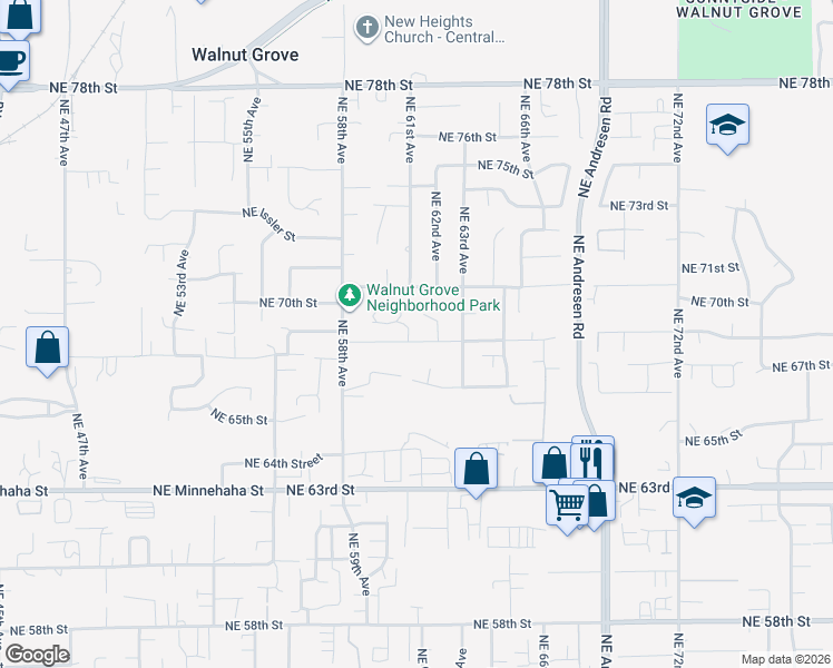 map of restaurants, bars, coffee shops, grocery stores, and more near 6104 Northeast 68th Street in Vancouver