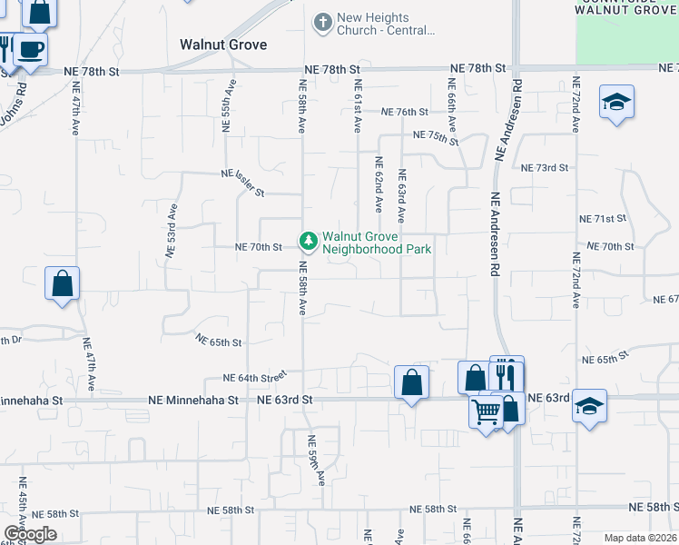 map of restaurants, bars, coffee shops, grocery stores, and more near 6104 Northeast 68th Street in Vancouver