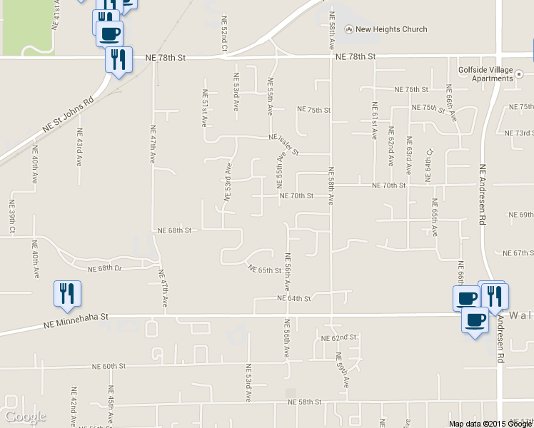 map of restaurants, bars, coffee shops, grocery stores, and more near 6901 Northeast 54th Avenue in Vancouver