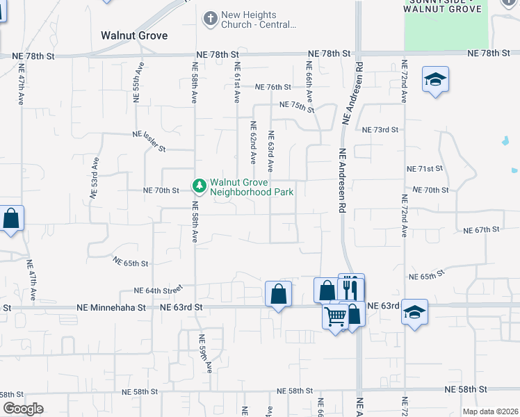 map of restaurants, bars, coffee shops, grocery stores, and more near 6801 Northeast 62nd Court in Vancouver