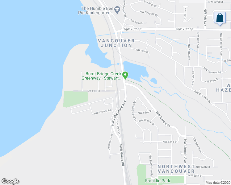 map of restaurants, bars, coffee shops, grocery stores, and more near 6620 Northwest Whitney Road in Vancouver