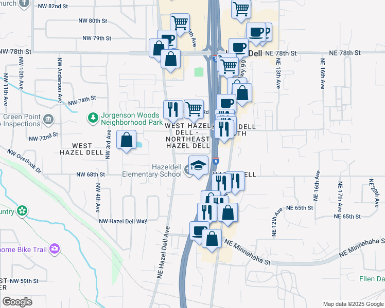map of restaurants, bars, coffee shops, grocery stores, and more near 508 Northeast Anderson Street in Vancouver