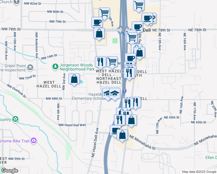 map of restaurants, bars, coffee shops, grocery stores, and more near 508 Northeast Anderson Street in Vancouver
