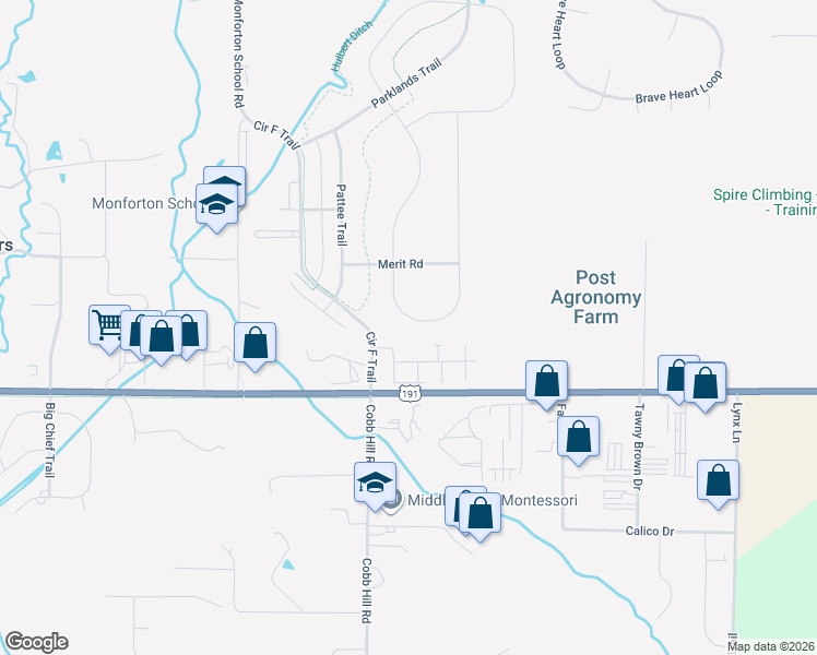map of restaurants, bars, coffee shops, grocery stores, and more near 408 Arrow Trail in Bozeman
