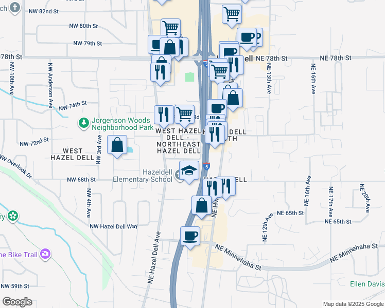map of restaurants, bars, coffee shops, grocery stores, and more near 556 Northeast Anderson Street in Vancouver