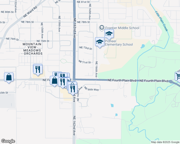map of restaurants, bars, coffee shops, grocery stores, and more near 6903 Northeast 164th Court in Vancouver