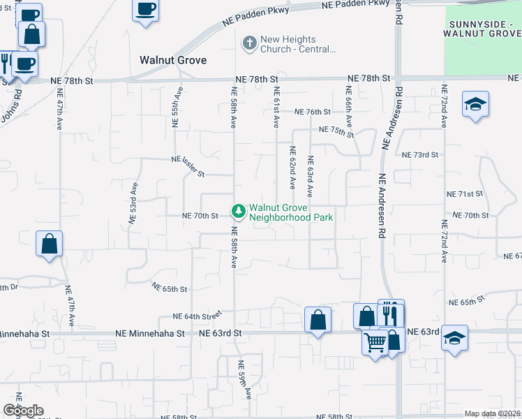 map of restaurants, bars, coffee shops, grocery stores, and more near 5915 Northeast 70th Street in Vancouver