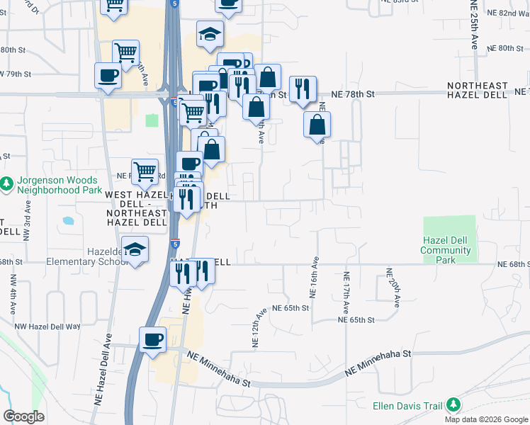 map of restaurants, bars, coffee shops, grocery stores, and more near 7017 Northeast 12th Avenue in Vancouver