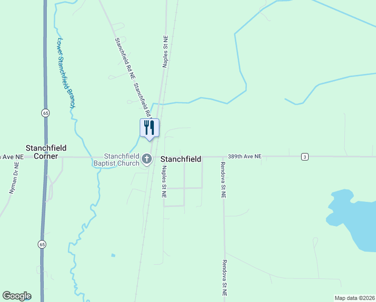 map of restaurants, bars, coffee shops, grocery stores, and more near in Stanchfield