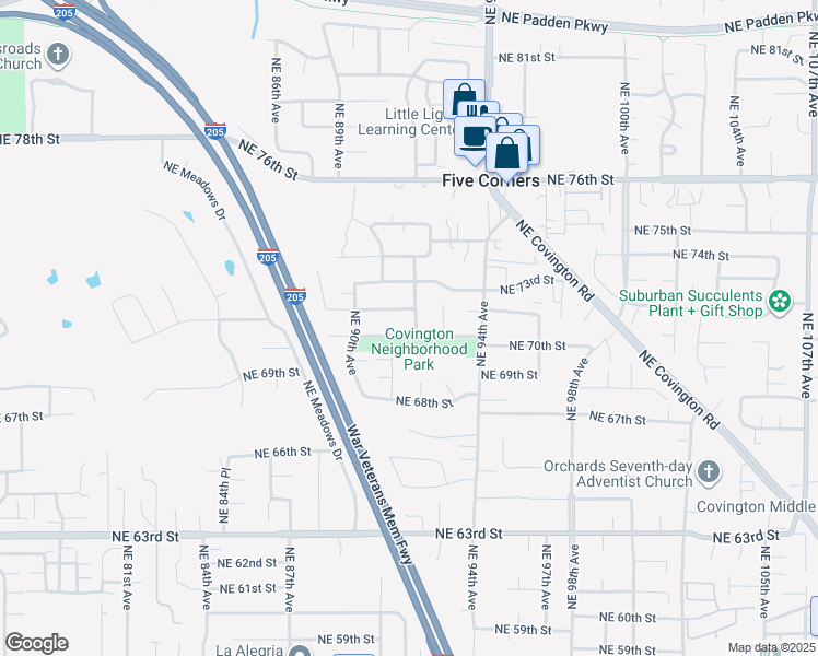map of restaurants, bars, coffee shops, grocery stores, and more near 9206 Northeast 71st Street in Vancouver