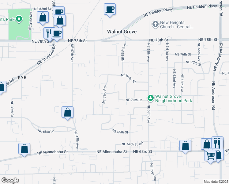map of restaurants, bars, coffee shops, grocery stores, and more near 5313 Northeast 71st Street in Vancouver
