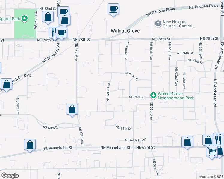 map of restaurants, bars, coffee shops, grocery stores, and more near 5313 Northeast 71st Street in Vancouver