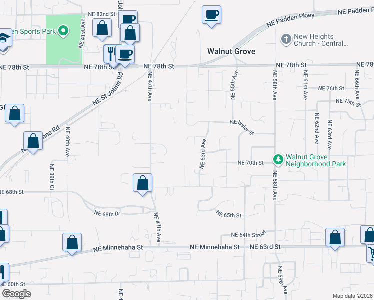 map of restaurants, bars, coffee shops, grocery stores, and more near 5008 Northeast 71st Street in Vancouver