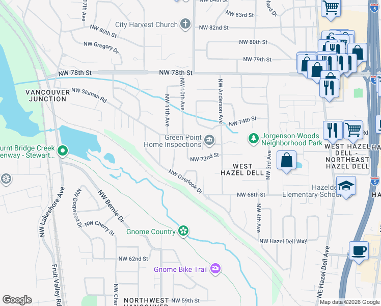 map of restaurants, bars, coffee shops, grocery stores, and more near 2063 Northwest 10th Avenue in Vancouver