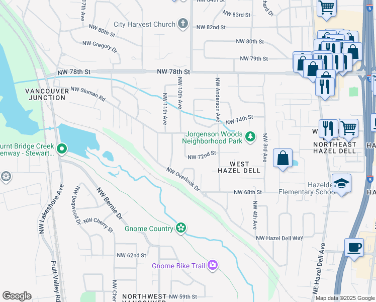 map of restaurants, bars, coffee shops, grocery stores, and more near 2137 Northwest 10th Avenue in Vancouver