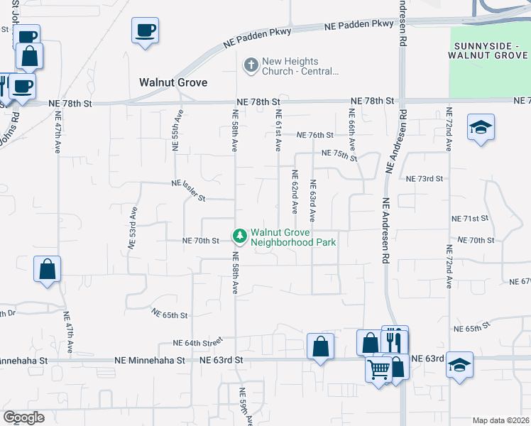 map of restaurants, bars, coffee shops, grocery stores, and more near 7016 Northeast 61st Avenue in Vancouver