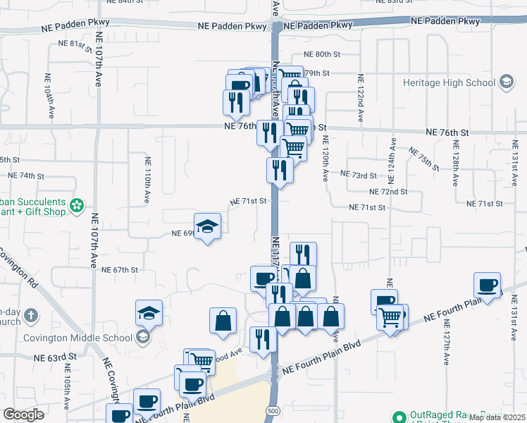 map of restaurants, bars, coffee shops, grocery stores, and more near in Vancouver