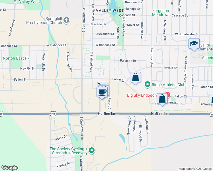 map of restaurants, bars, coffee shops, grocery stores, and more near in Bozeman