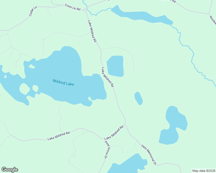 map of restaurants, bars, coffee shops, grocery stores, and more near 4321 Lake Mildred Road in Rhinelander