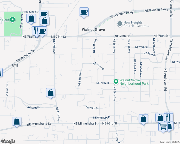 map of restaurants, bars, coffee shops, grocery stores, and more near 5421 Northeast Issler Street in Vancouver