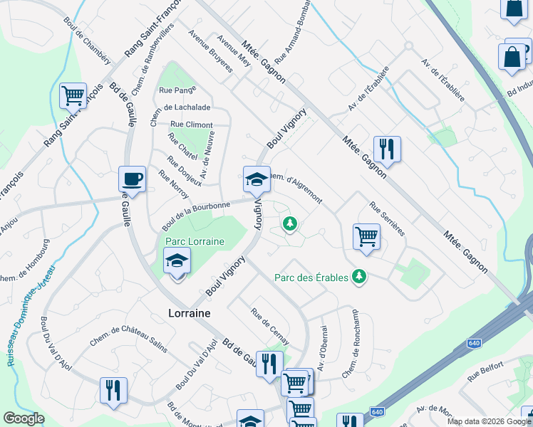 map of restaurants, bars, coffee shops, grocery stores, and more near 3 Place de Morley in Lorraine