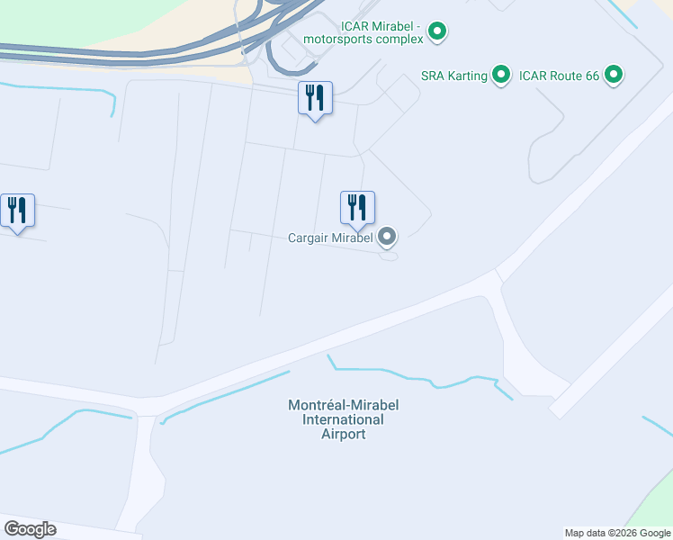 map of restaurants, bars, coffee shops, grocery stores, and more near 12550 Rue Service A 4 in Mirabel