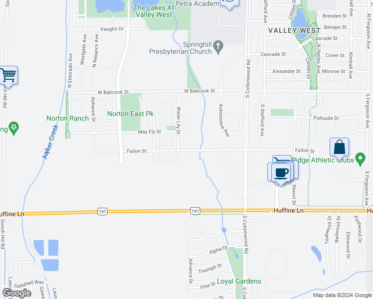 map of restaurants, bars, coffee shops, grocery stores, and more near 5151 Fallon Street in Bozeman